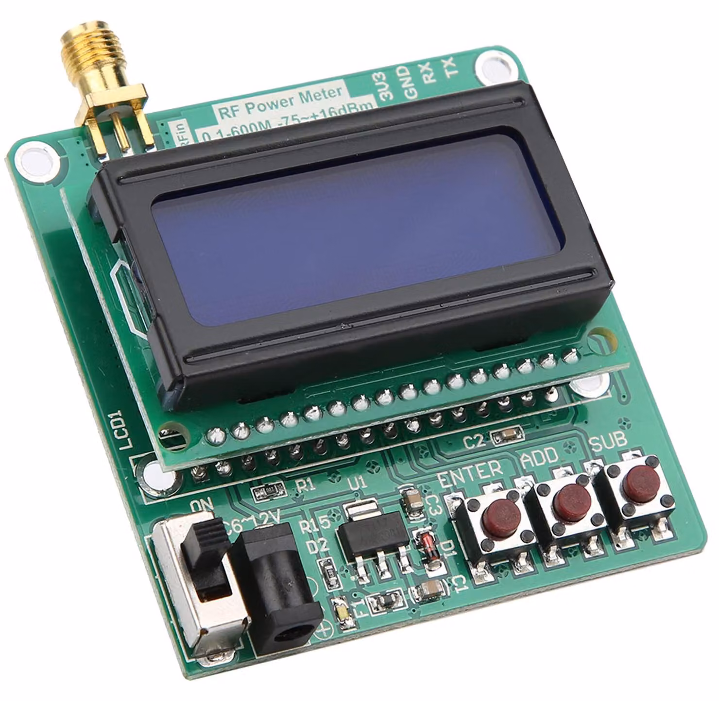 Misuratore di potenza RF, display digitale, 1-8000 MHz, da -60 a -5 dBm