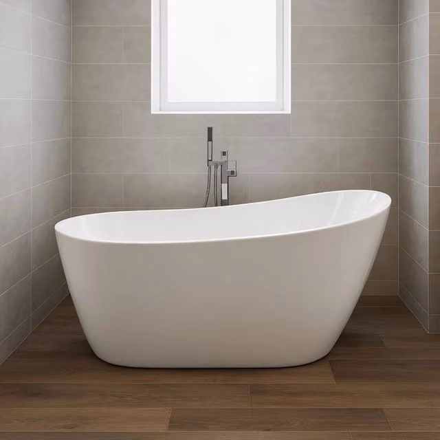 Vasca da bagno freestanding ovale acrilico bianco lucido 3 misure h 72 cm *** misure l170xh72xp80, confezione 1