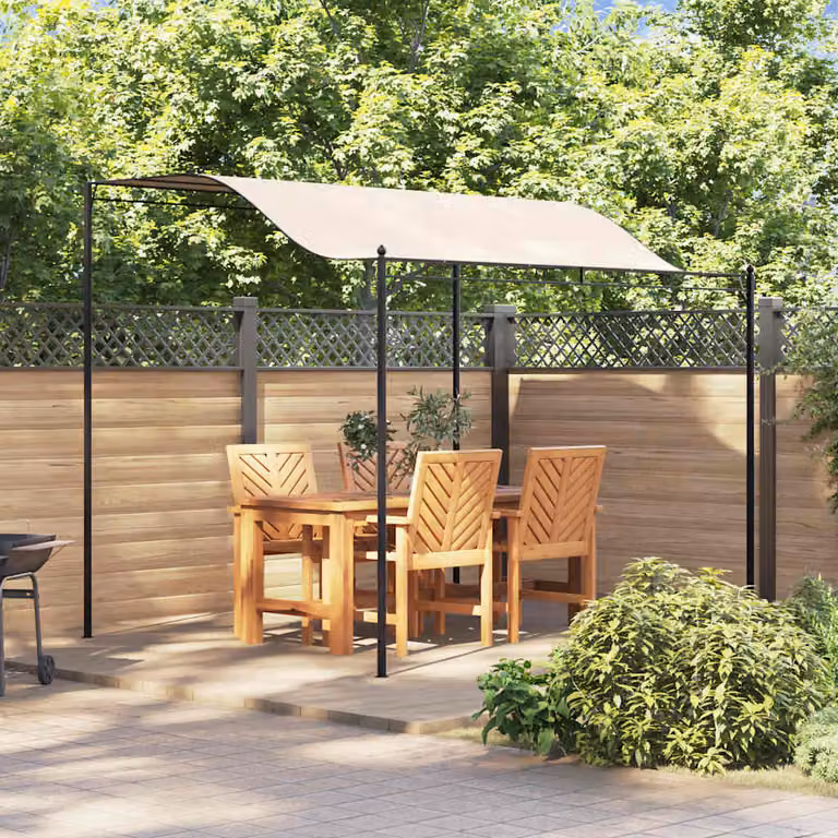 Gazebo vidaXL in tessuto e acciaio, disponibile in bianco, nero o beige, H: 240 cm, L: 300 cm, P: 255 cm