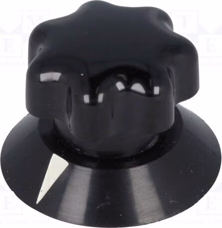 1 x Manopola rotante, diametro albero: 6 mm, diametro totale: 25x22 mm, colore nero, codice prodotto: 321.611. Manopole rotanti per macchinari