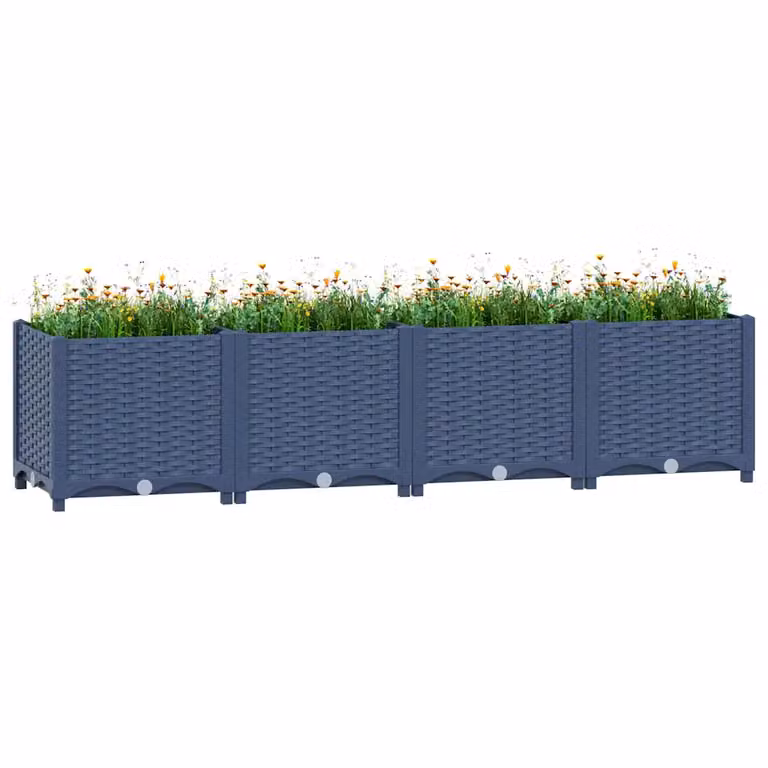 Fioriera Rialzata vidaXL in Plastica WPC per Orto e Giardino, L: 160 cm, P: 40 cm, H: 38 cm