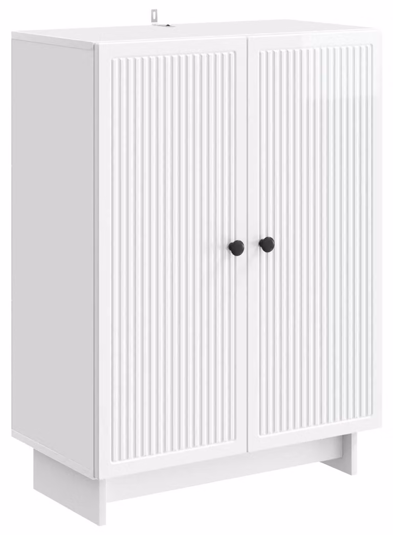 Credenza Bianco Lucido 66 x 34,5 x 90 cm Legno ingegnerizzato