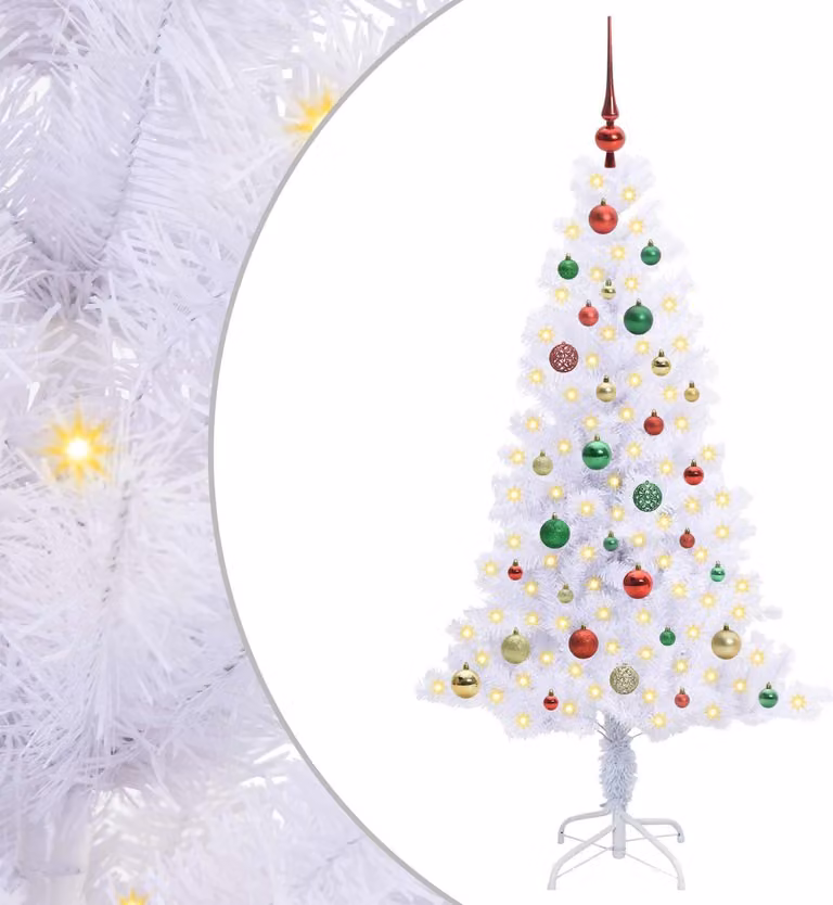 Albero di Natale artificiale Bianco 150 cm PVC e Acciaio