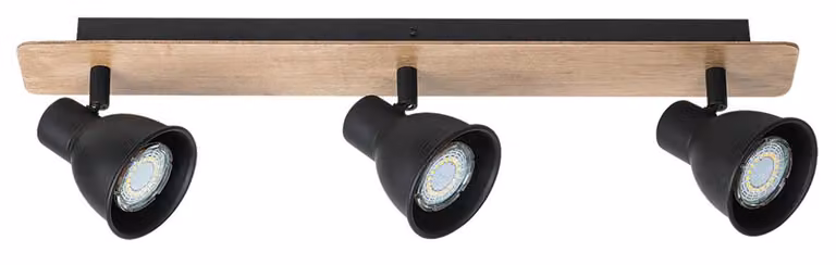 Rabalux 5904 Faretto da soffitto a 3 punti luce Mac, GU10, marrone-nero, stile industriale