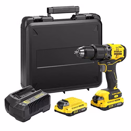 Stanley - Trapano avvitatore a percussione Brushless V20 18V Nero/Giallo