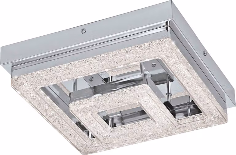 Plafoniera Moderna Fradelo Acciaio Cromo 1 Luce Led Integrato 2W