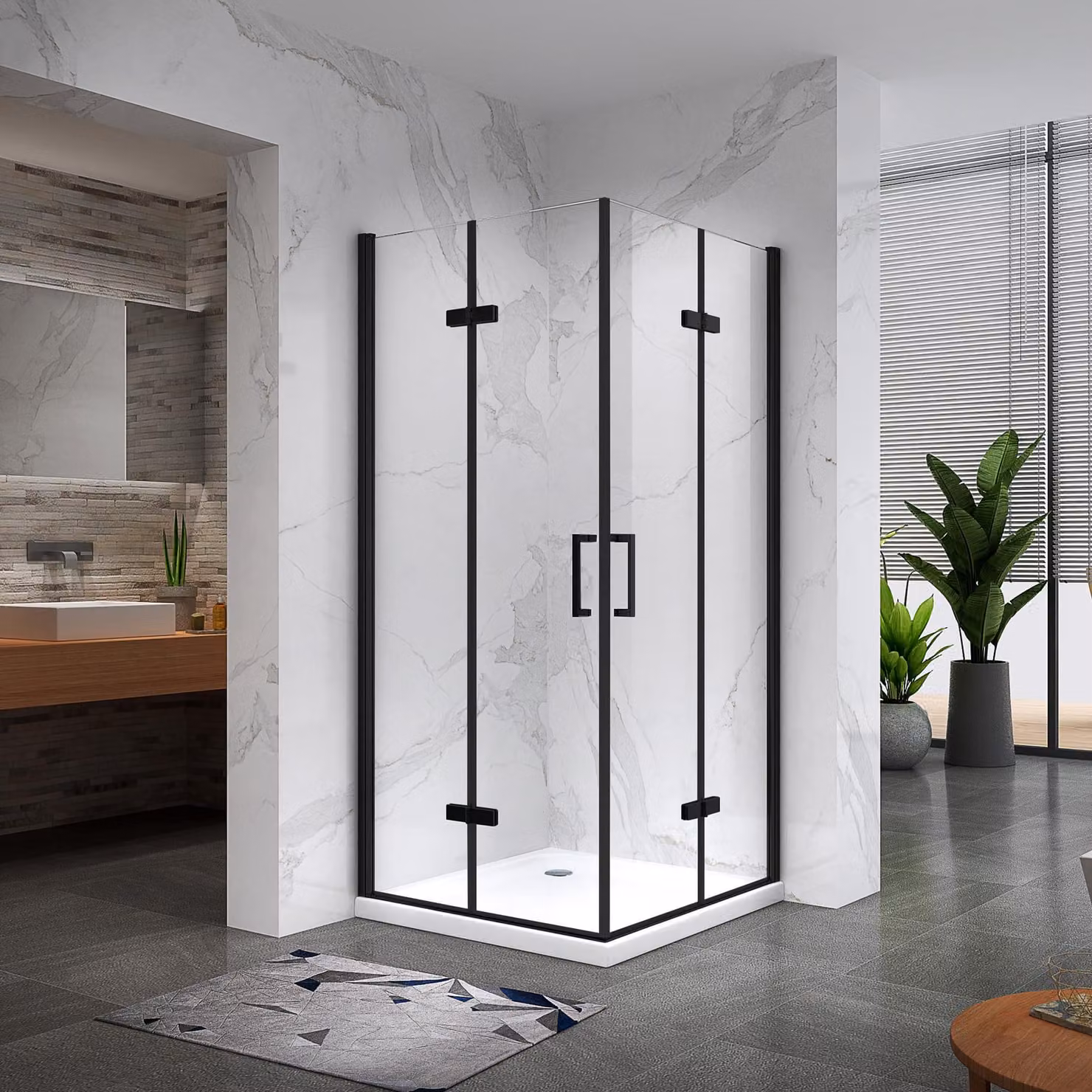 Cabina doccia pieghevole i-flair 75x90x190 cm in vetro di sicurezza trasparente da 6 mm - DK11