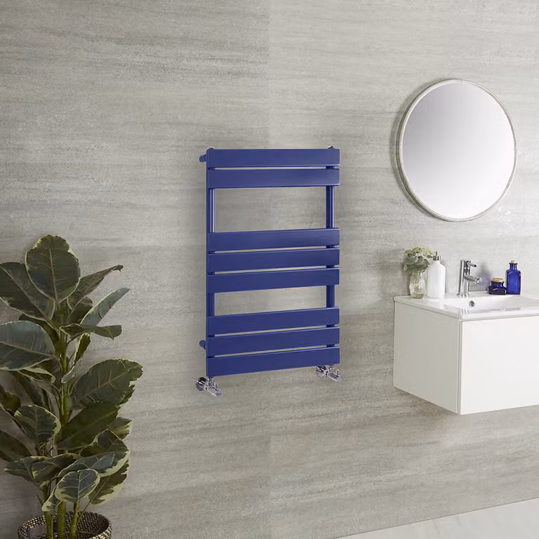 Scaldasalviette di Design - 825mm x 600mm - Blu (Deep Sea Blue) - Lustro