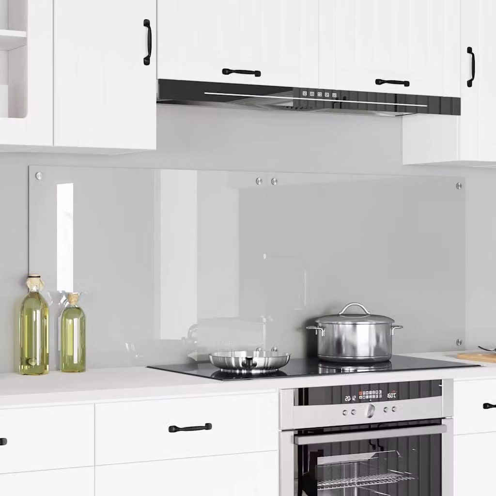 Set di 2 schienali da cucina vidaXL in vetro temperato trasparente, L: 60 cm, H: 80 cm