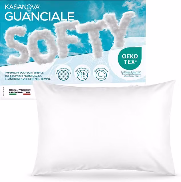 Cuscino Softy Kasanova in microfibra traspirante bianco