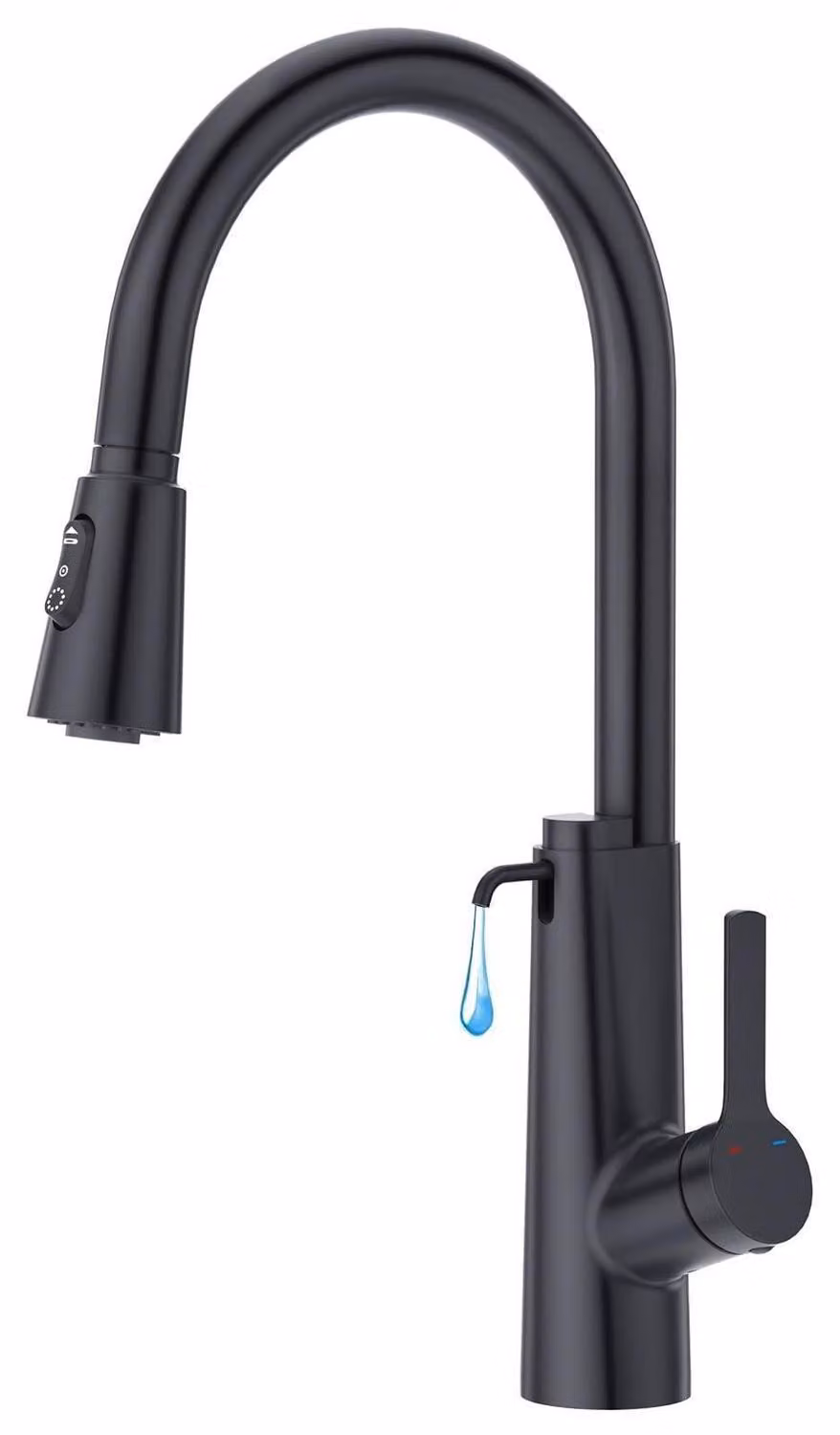 Rubinetto da cucina con dispenser per sapone, rubinetto per lavello ad alta pressione, 3 modalità, finitura nera opaca