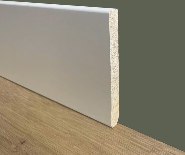 Battiscopa in Legno Massello Eternal Parquet Bianco, 100 metri lineari, H: 1,2 cm x L: 1,2 cm
