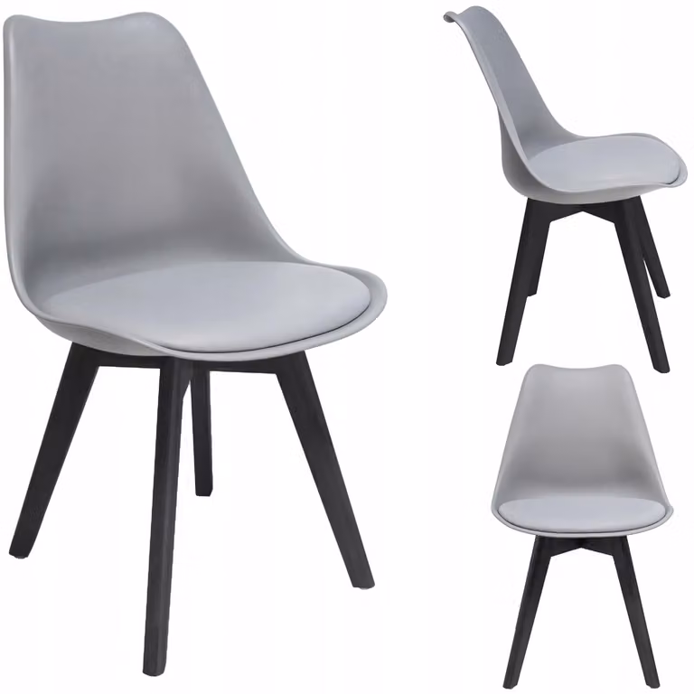 Sedia OSLO, grigia, comoda, sagomata, ideale per la cucina, la sala da pranzo o il soggiorno, dal design elegante