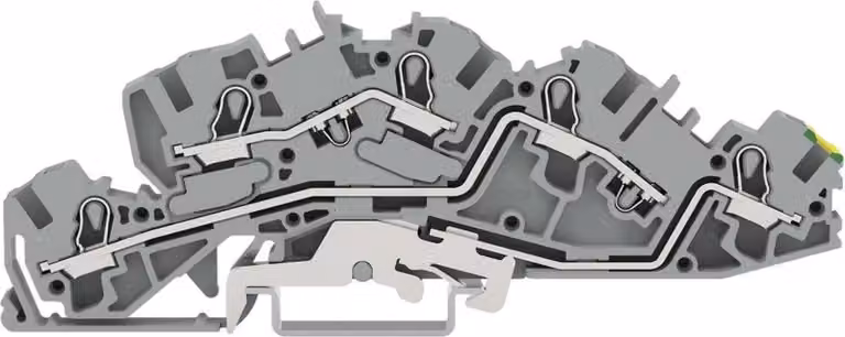 Morsetto per installazioni Wago L/L/PE 6 mm², grigio, 1 pz.