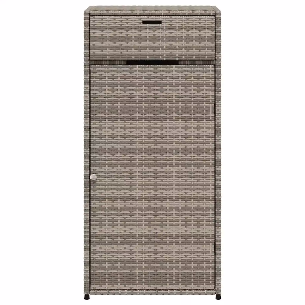 Armadio da giardino moderno HELLOSHOP26 in resina intrecciata grigia L/P/H: 55 x 55 x 111 cm – 2