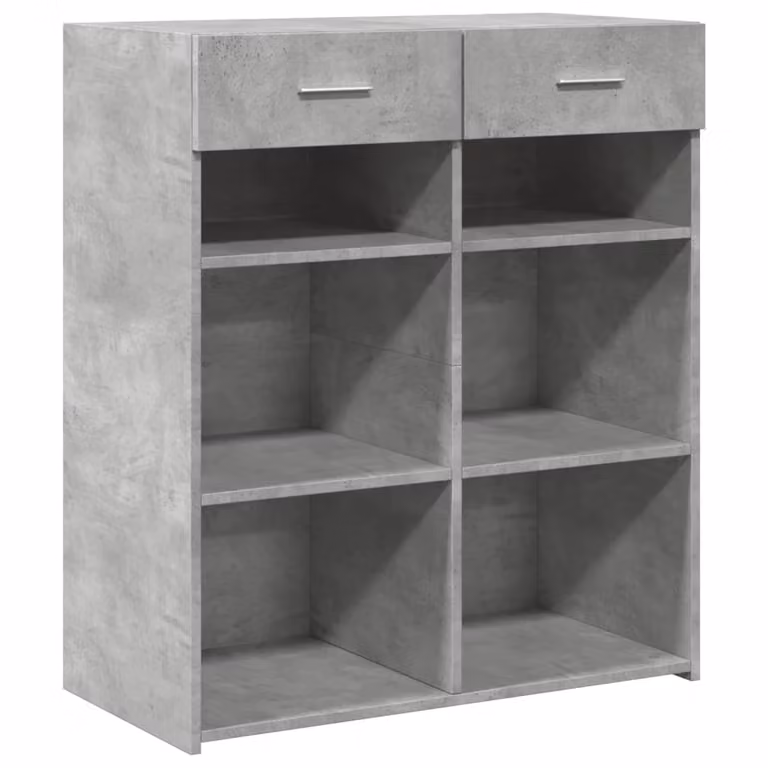 Credenza Grigio Cemento 80x42,5x93 cm in Legno Multistrato
