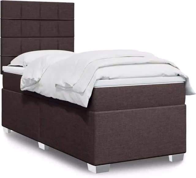 Letto Ibrido con Materasso a Molle Insacchettate vidaXL, Marrone e Bianco, L 80 x P 200 cm