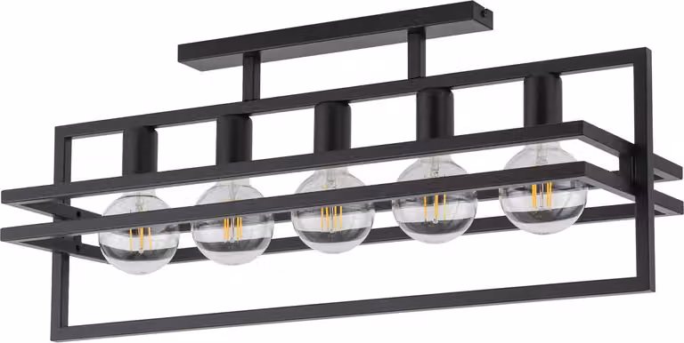 Lampada decorativa da soffitto a soppalco a 5 punti in nero Merci 5xE27 15W Sigma Lighting