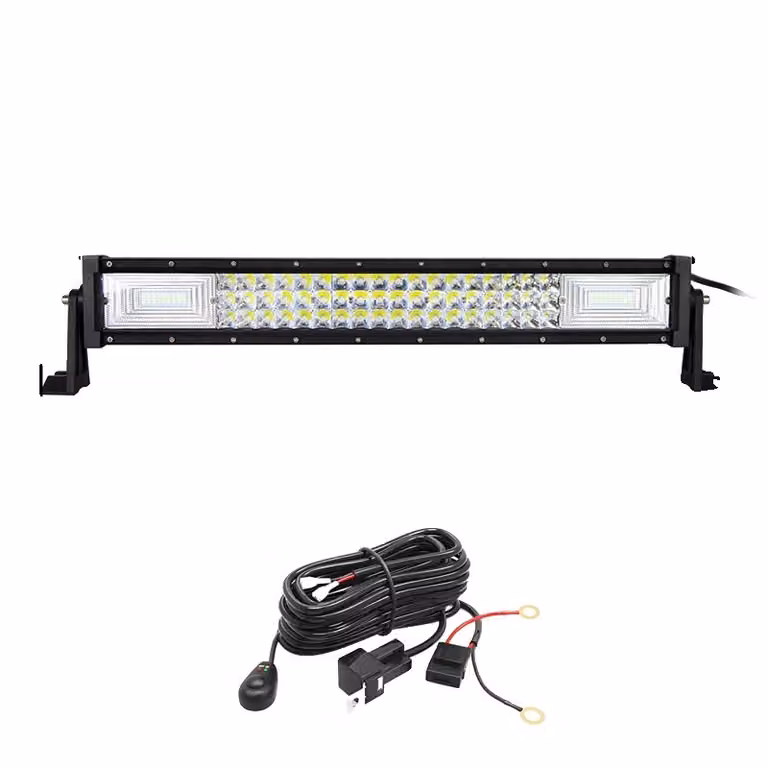 Striscia luminosa a LED per fuoristrada, luminosità di lunga durata a 6000K, design a tre file, filo da 21 pollici da 270 watt