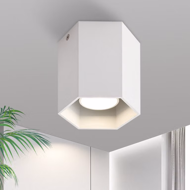 ZMH plafoniera bianca 1 fiamma GU10 spot da soffitto LED faretto da soffitto faretto da superficie faretto moderno rotondo faretto da superficie per cucina soggiorno sala da pranzo