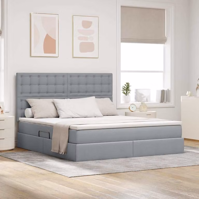 Letto con contenitore e materasso vidaXL Grigio, L 180 x P 200 x H 204 cm