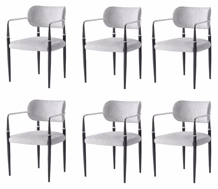 Set di 6 sedie Grigio Comode Moderne Eleganti Morbide Classiche