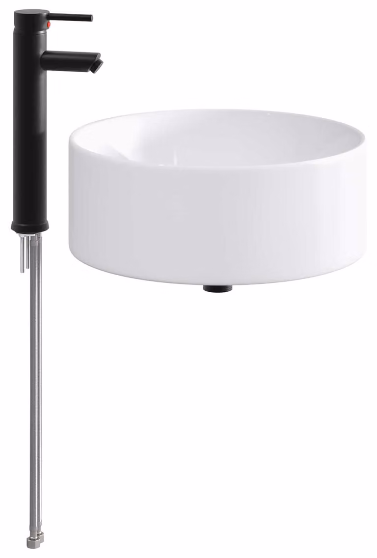 Lavabo da bagno Nero Opaco 40,5 x 40,5 x 15,5 cm Metallo