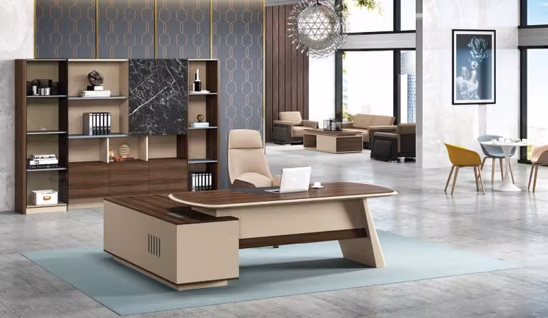 Chef Schreibtisch Eckschreibtische Büro Kanzlei Praxis Firmen Möbel Tische Holz