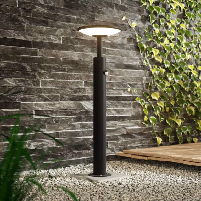 Lampioncino Fenia Lucande, Nero, Alluminio, Moderno, Lampada LED da esterni