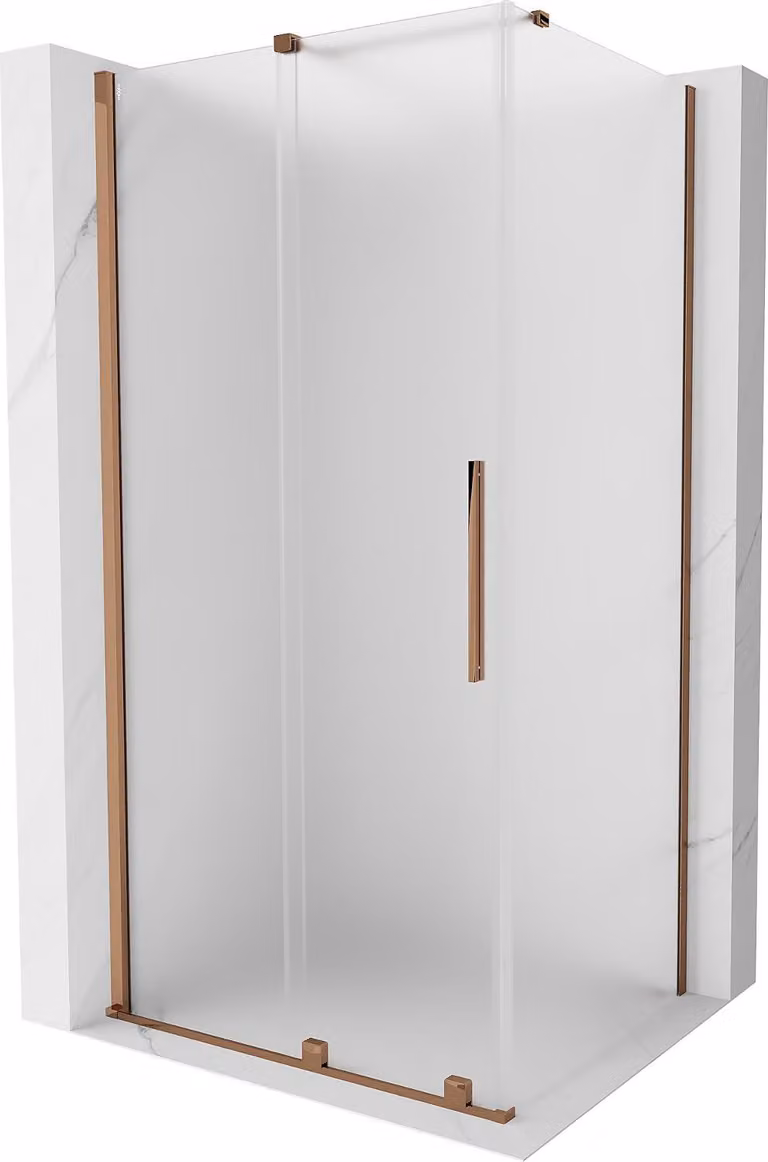 Mexen Velar cabina doccia scorrevole 90 x 70 cm, ghiaccio, oro rosa - 871-090-070-31-60