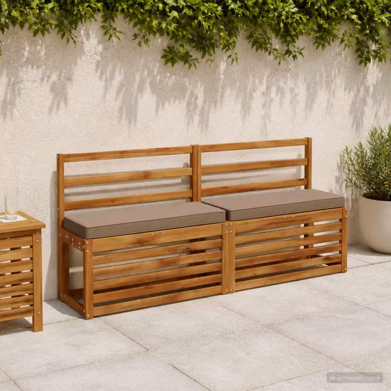 Cuscino per Panchina vidaXL VUGHT in Poliestere, Colore Tortora/Grigio/Beige con Rivestimento Lavabile e Resistente ai Raggi UV
