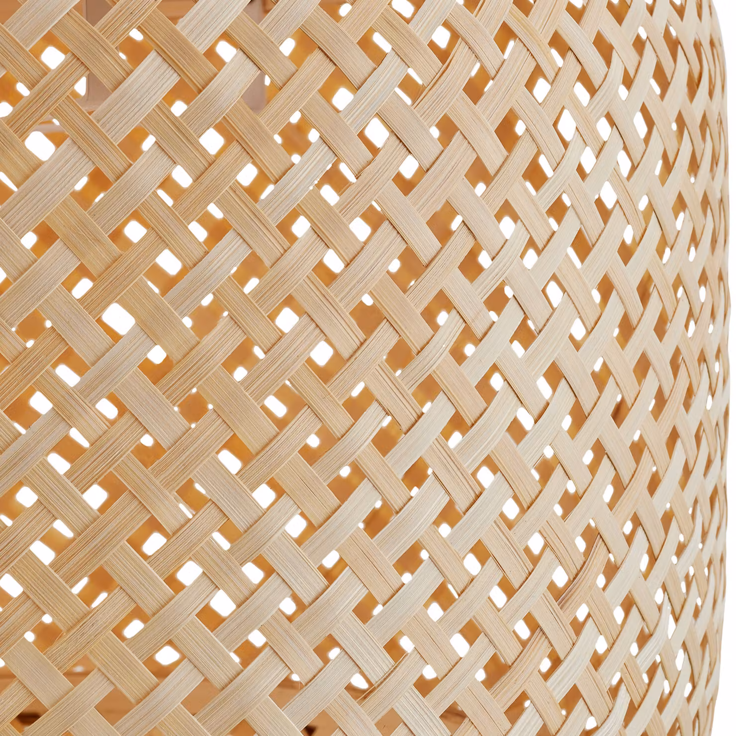 Plafoniera sospesa in bambù tectake in stile boho, forma rotonda, marrone e beige, 40W, attacco E27, altezza regolabile – 1