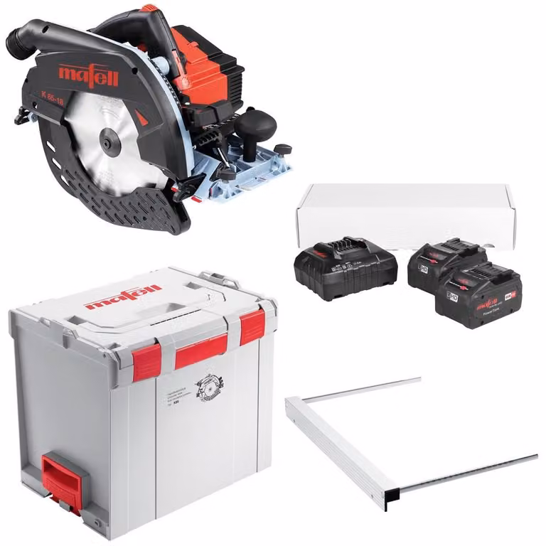 Seghetta circolare a batteria Mafell K 85-18 PURE nel set L-MAX 91E302 + Power Set 2