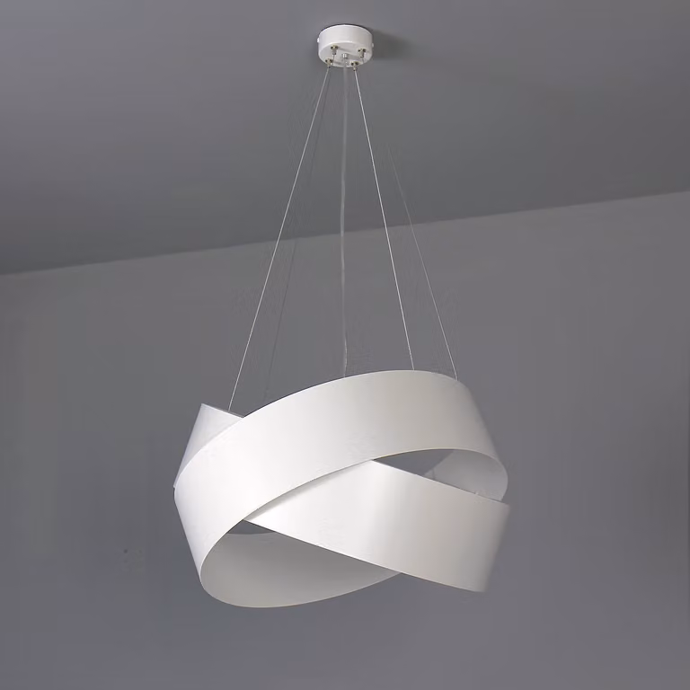 Lampada a sospensione Ø 50 cm E27 Metallo bianco Luce a sospensione moderna