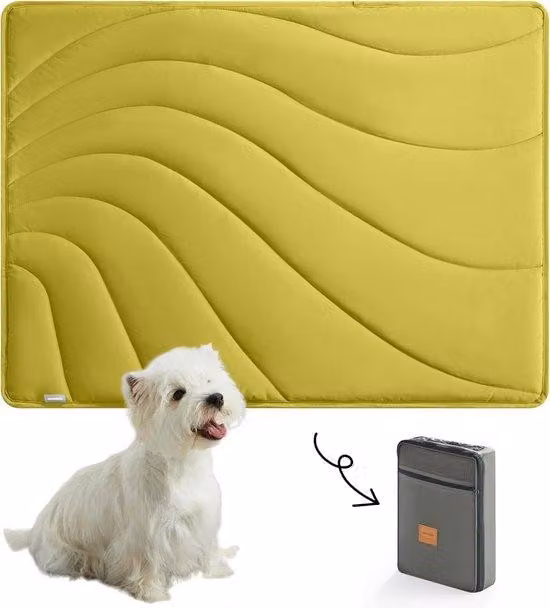 Tappetino impermeabile per cani in nylon giallo da esterno
