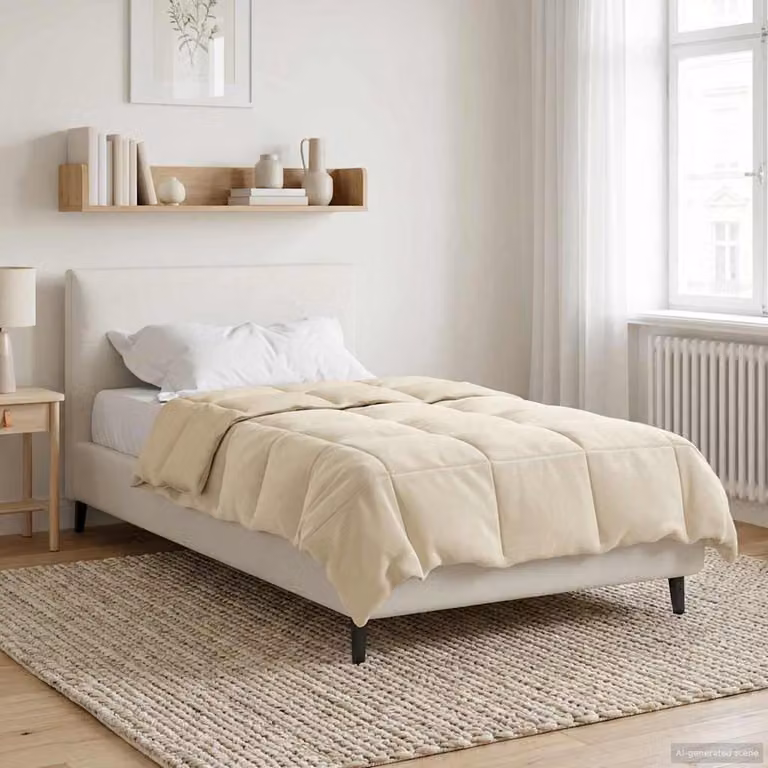 vidaXL Piumone Invernale Traspirabile Reversibile in Fibra Beige L 140 x P 200 cm