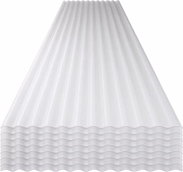 Set da 10 lastre ondulate in PVC Ezooza Trasparente L 200 cm x L 90 cm per tetti di verande e carport