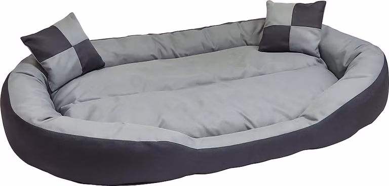 Lettino per cani Hossi's Wholesale lavabile con cuscino reversibile, divano per cani di peluche grigio, dimensioni L 110 x 80 x 20cm