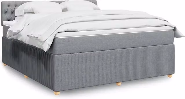 Giroletto a Molle con Materasso Grigio Chiaro180x200 cm Tessuto 3287542