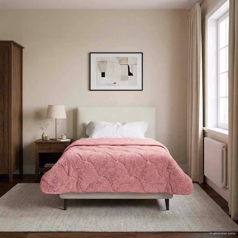 Piumino estivo traspirante e reversibile vidaXL in microfibra rosa L/P: 155 x 220 cm