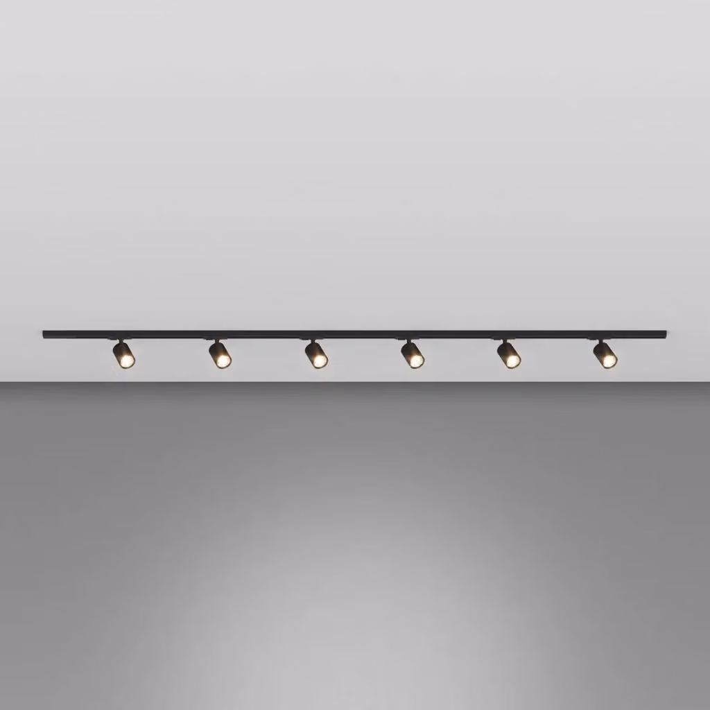 Kit Binario Moderno Mono Yari in Metallo Nero con 6 Luci GU10 – 2