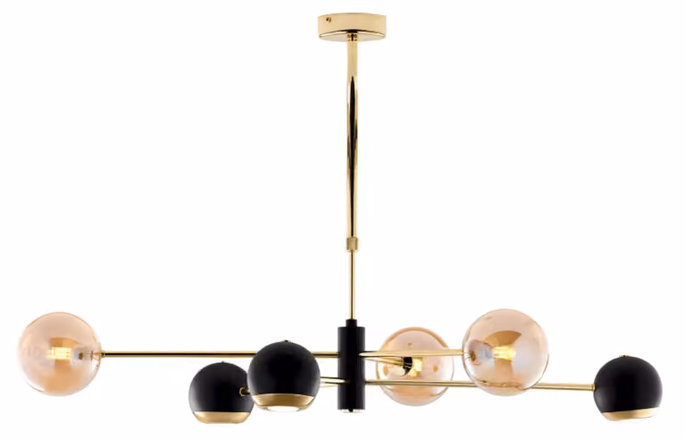 Lampada a sospensione MOKA oro-nero-ambra 6xGU10x10W in metallo, dimensioni: 69x94x65 cm, IP20 Jupiter