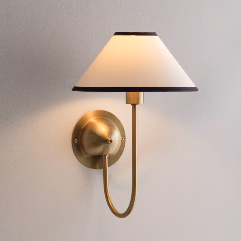 Globen Lighting Applique da parete IRIS, Crema / Ambra, Soggiorno / Sala da pranzo, Tessuto / Stoffa / Seta, Scandinavo, Applique