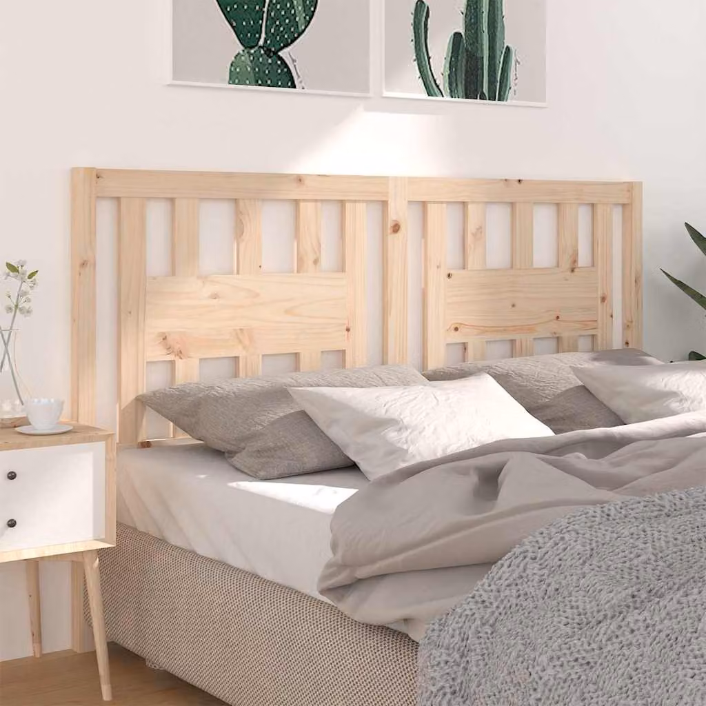 Testiera per letto vidaXL in legno massello di pino marrone, stile rustico, L: 166 cm, P: 4 cm, H: 100 cm