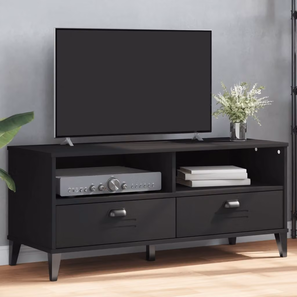Scarpiera vidaXL VIKEN in legno multistrato e MDF, colore nero opaco, H: 106,0 cm, L: 40,0 cm, P: 46,5 cm