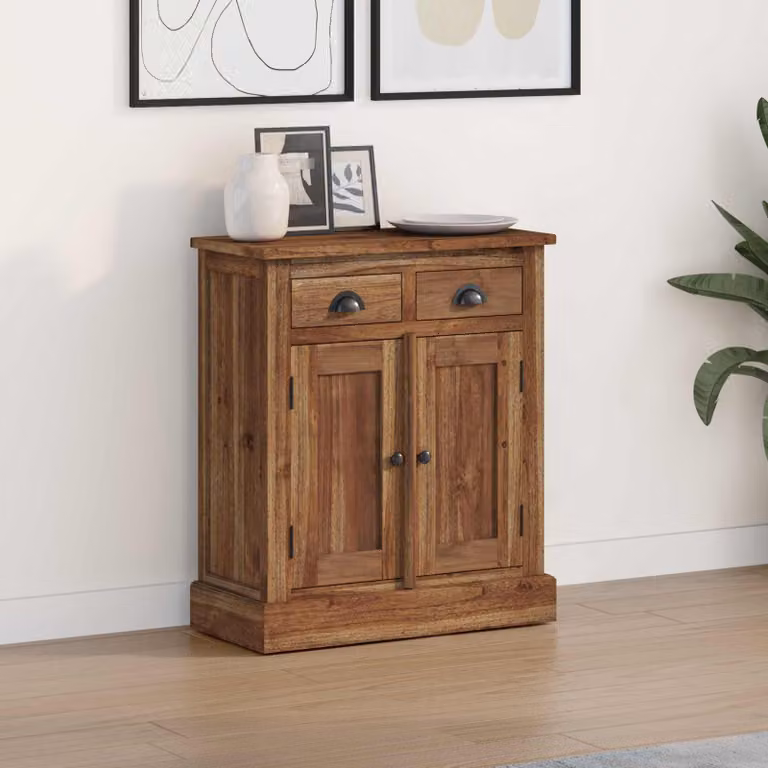Armadio con ante e cassetti vidaXL in legno di teak massiccio marrone vintage L/P/H: 65 x 30 x 75 cm