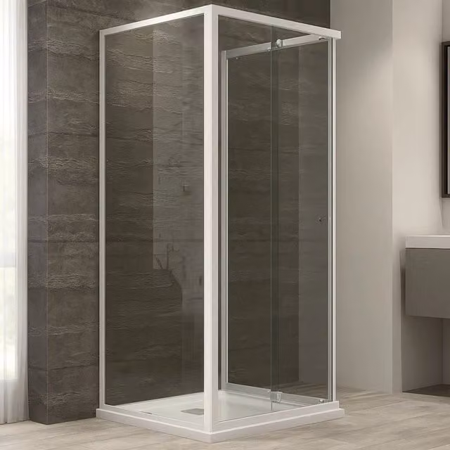 Ogomondo box cabina doccia corner 3 lati cristallo temprato trasparente 80x80x80
