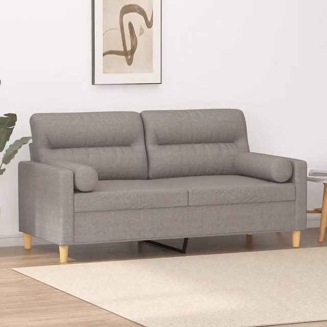 Divano a 2 posti moderno vidaXL in tessuto beige o grigio con cuscini e coperture rimovibili