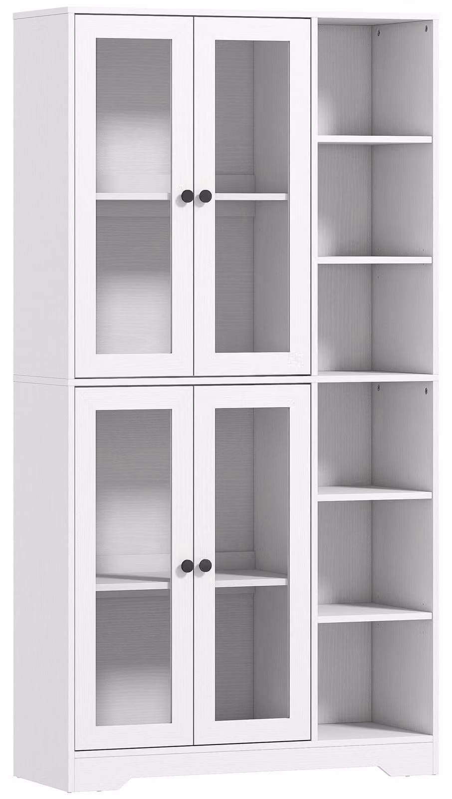Mobile da cucina bianco con ante in vetro – Materiale: MDF | Colore: Bianco | Dimensioni: 90x35x172 cm