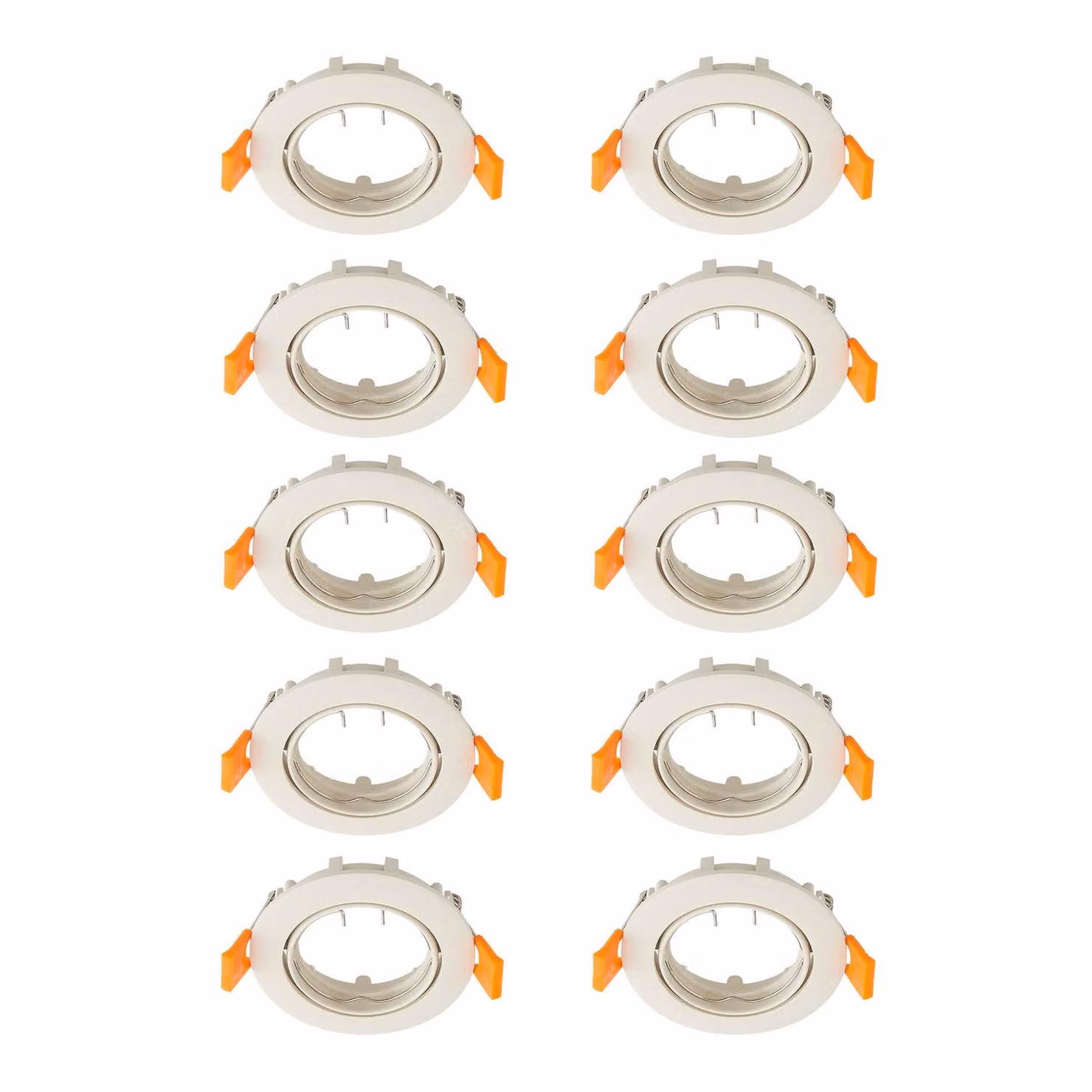 Prios plafoniera a incasso Fibur, beige, zinco, Ø 8,2 cm, 10 unità Fibur PRIOS, dimmerabile, Crema / Ambra, Soggiorno / Sala da pranzo, Metallo, Moderno